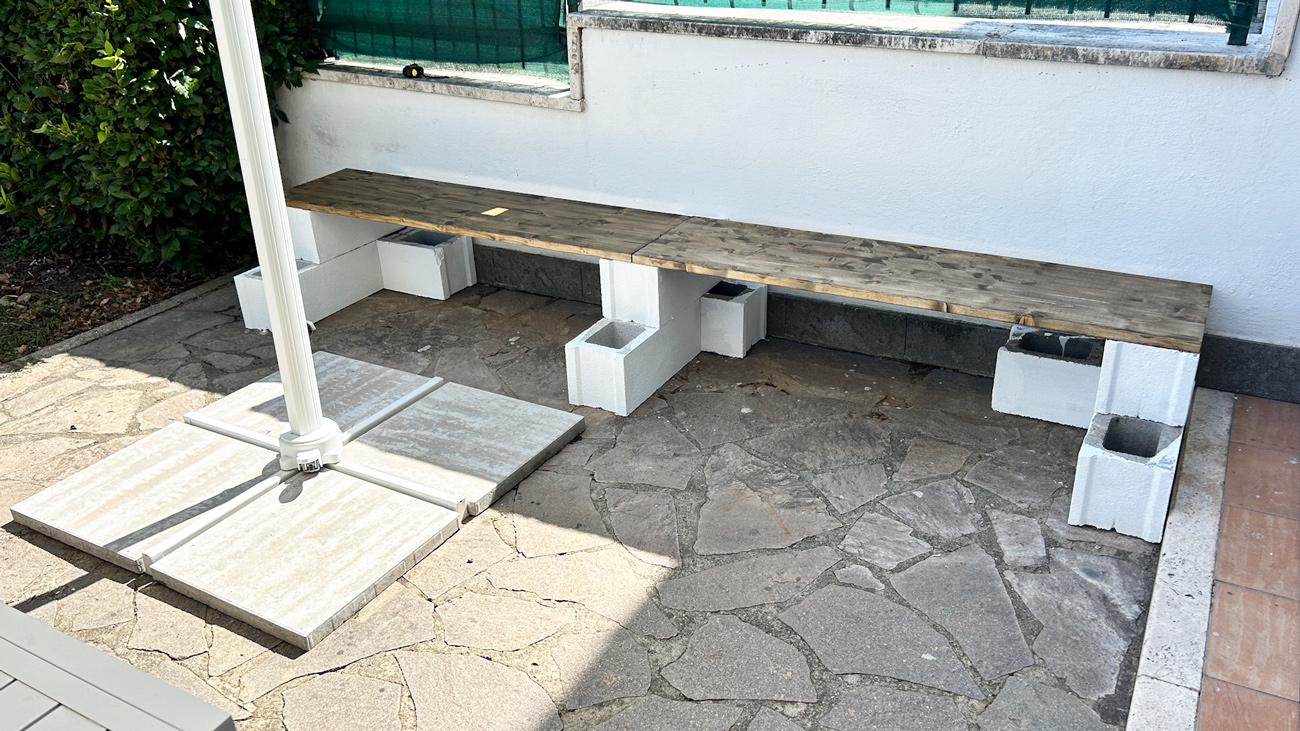DIY tiered garden shelf