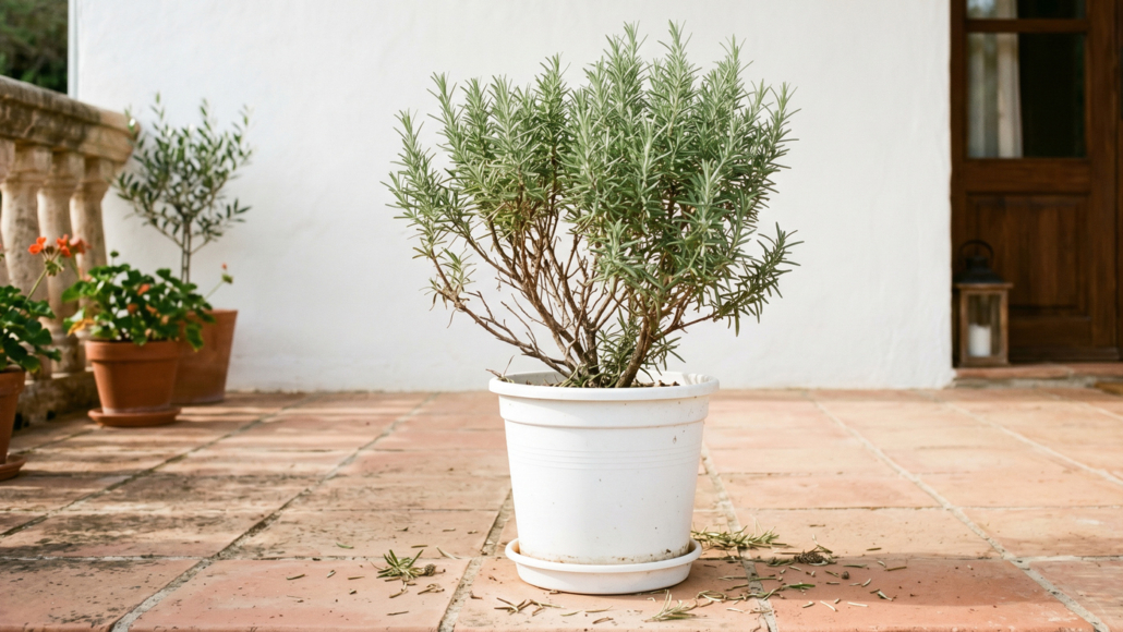 My rosemary pot on terrace
